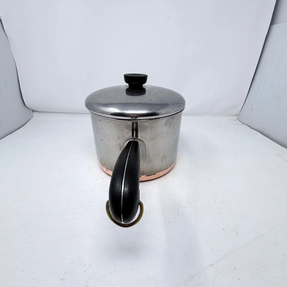 Vintage Revere Ware Pre 1968 3 Qt Copper Bottom Saucepan Pot Lid Process Patent